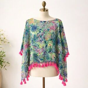 Lilly Pulitzer Marina Tassel Poncho